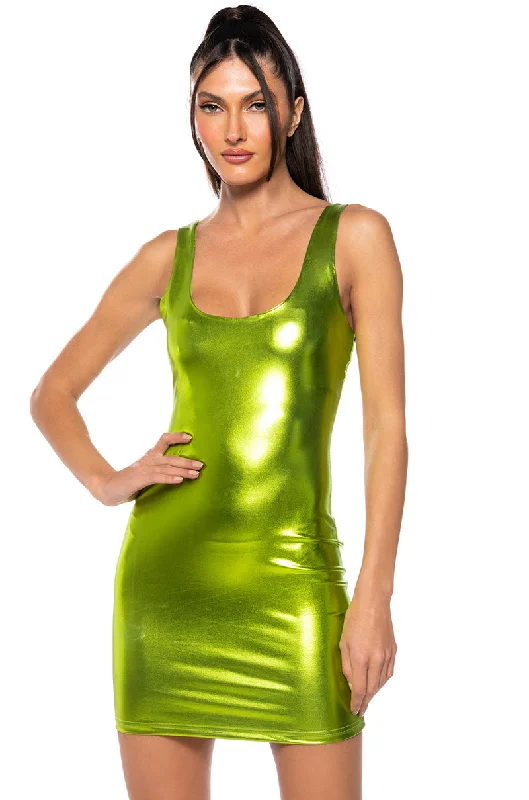 Elegant and comfortable women’s fashion wear   LUNA METALLIC MINI DRESS