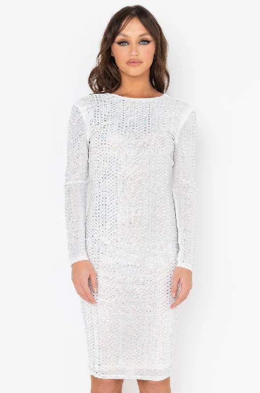 Express your style with fashionable women’s clothing   PICTURE OF CLASS V NECK RHINESTONE MIDI DRESS