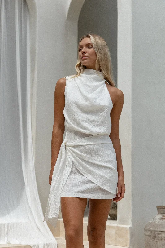 Uncover unique pieces for your perfect wardrobe   Harper Textured Mini Dress White