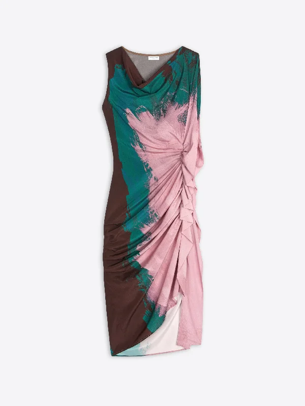 Designer-inspired women’s fashion at affordable prices   Printed draped dress