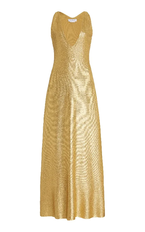 Fashionable, yet affordable women’s apparel   Melitta Knit Dress in Gold Merino Wool