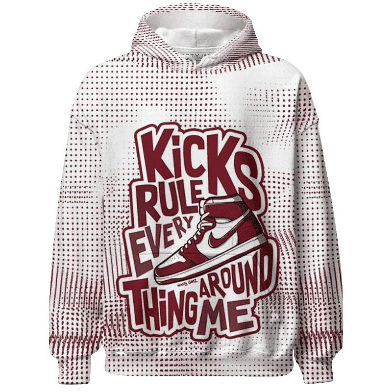 NastyJamz High White Team Red 1s Hoodie Match Kicks Rule 3D All-Over Print