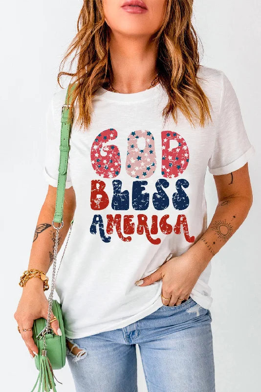 Express your style with fashionable women’s clothing   Letter Graphic Round Neck Short Sleeve T-Shirt