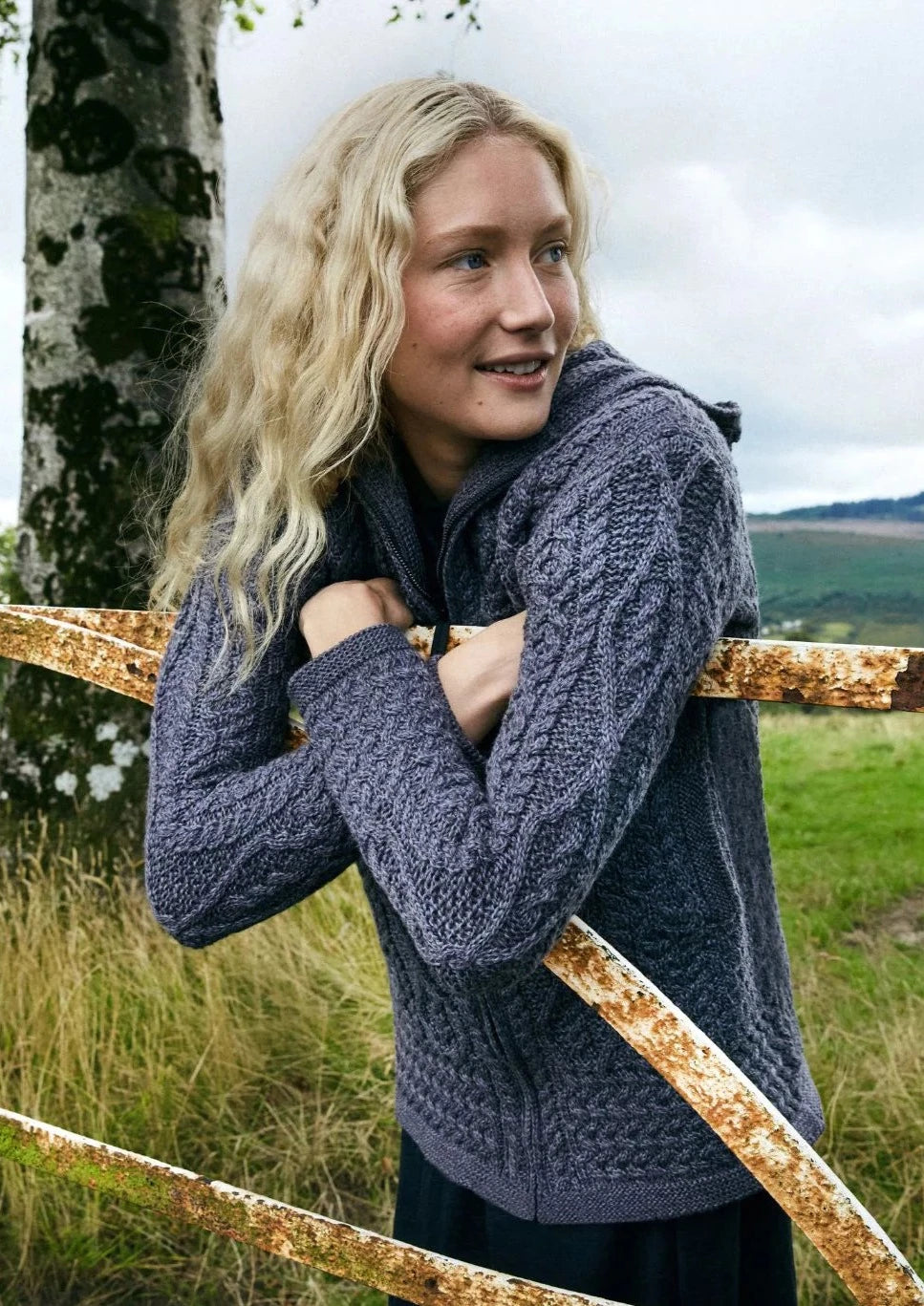 Fashion-forward women’s clothing on a budget   IrelandsEye Women's Aran Hooded Cardigan | Steel