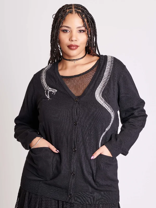 Affordable stylish women’s fashion collection   Snake Embroidered Cardigan