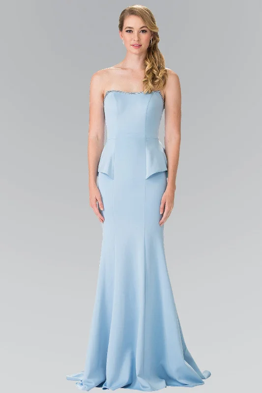 Stylish clothing designed to flatter every woman   Elizabeth K - GL2304 Strapless Peplum Long Dress
