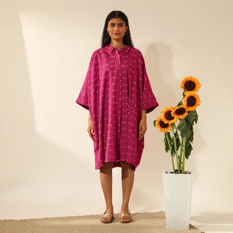 Discover the latest trends in women’s fashion   Cotton  Dress for Women | Tie-Dye | Midi Shirt | Pink