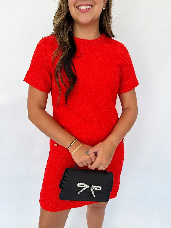 Chic and comfortable clothing for busy women   Tammy Red Tweed Dress