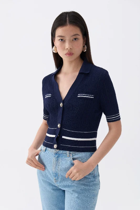 Step into style with our women’s clothing collection   Short Sleeve Buttoned Knit Cardigan